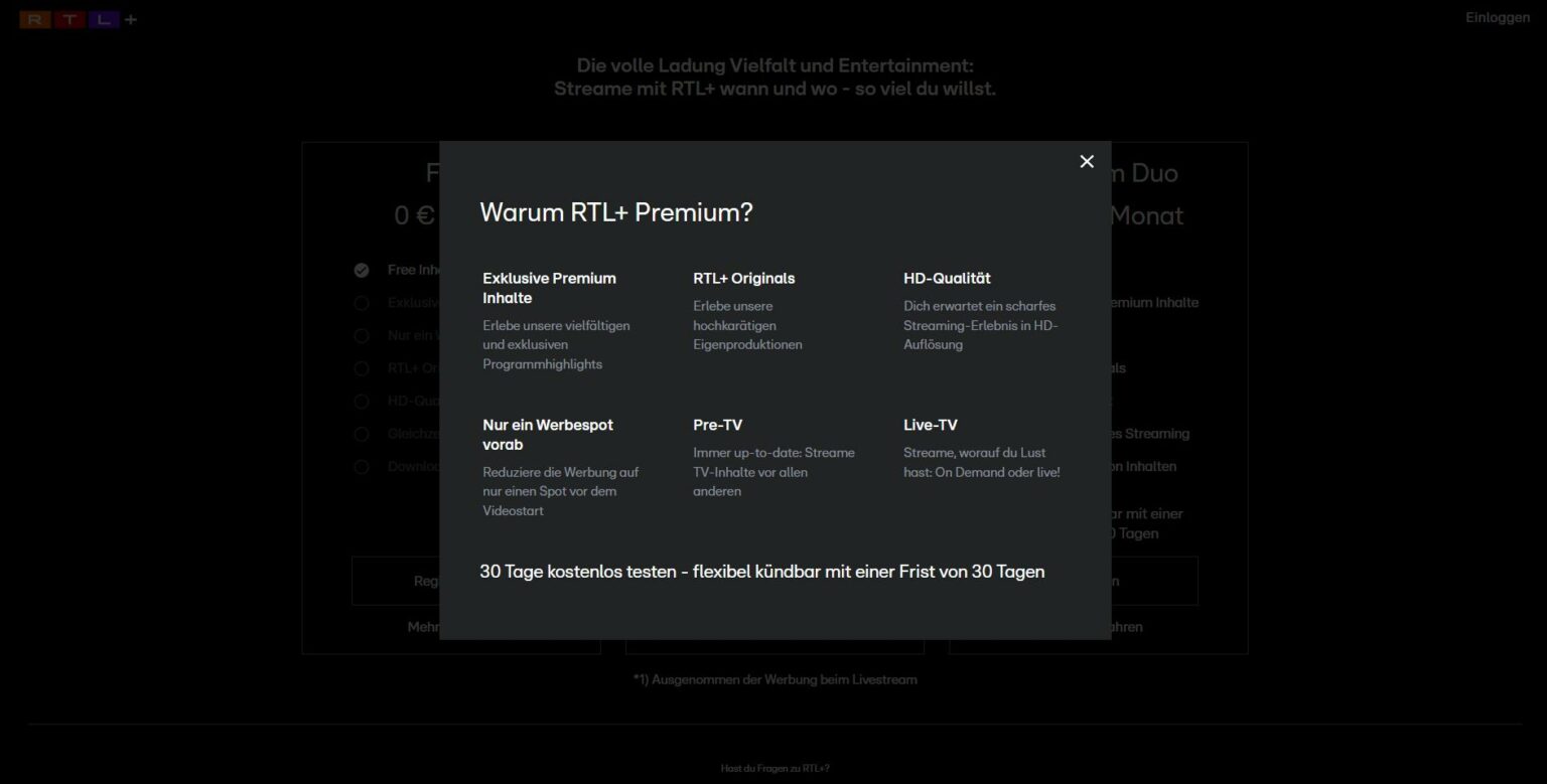 RTL Premium im Überblick