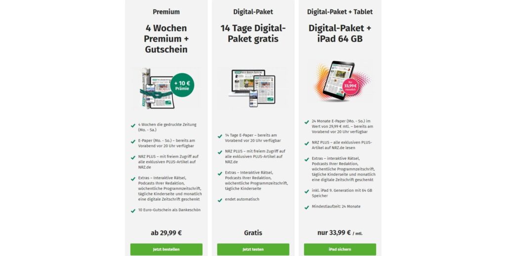 NRZ Abo Kosten