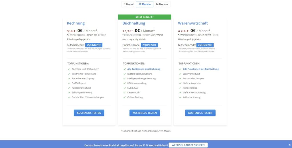 sevDesk Kosten/Preise