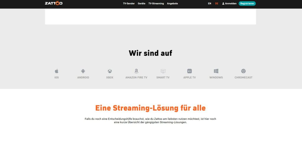 Zattoo App berall Fernsehen